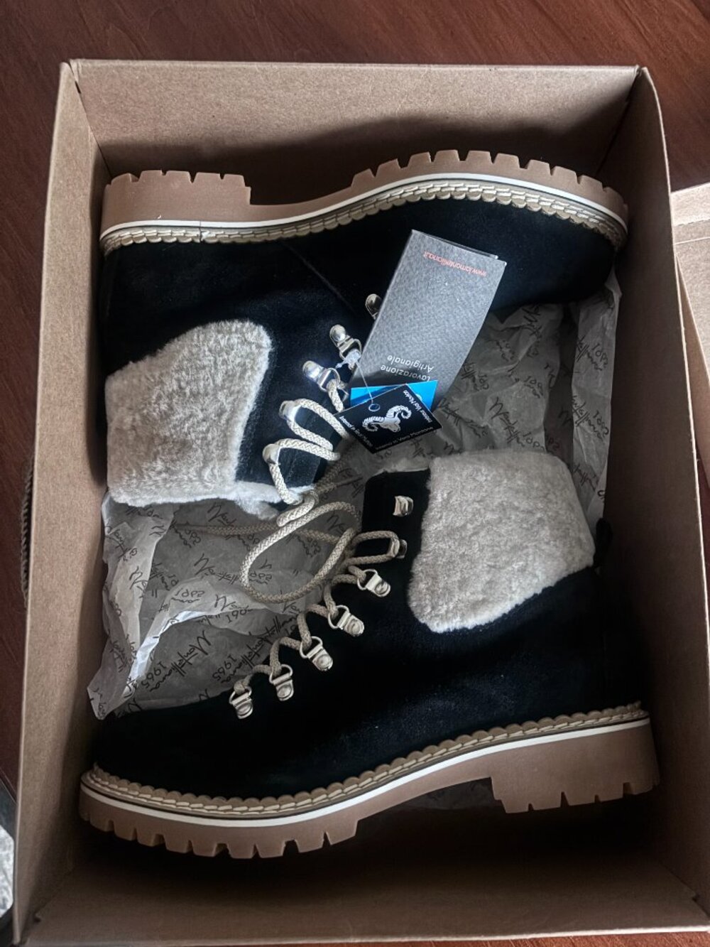 NIB/NWT Montelliana 1965 "Clara" Real Fur & Suede Italian Luxury Boots-US Size